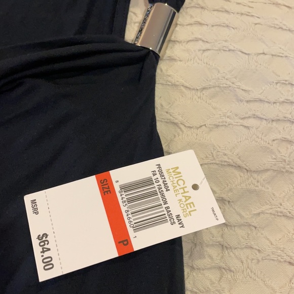Michael Kors navy fashion basics tank top in Petite - Picture 3 of 4
